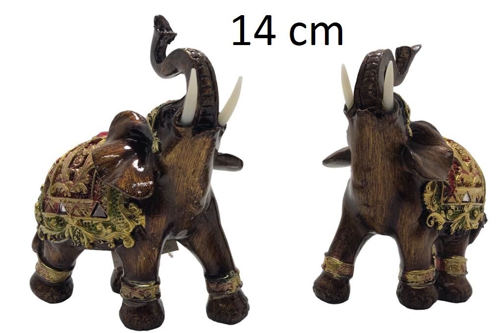 Dekoratif Polyester Kahverengi Fil Biblosu (14 cm)