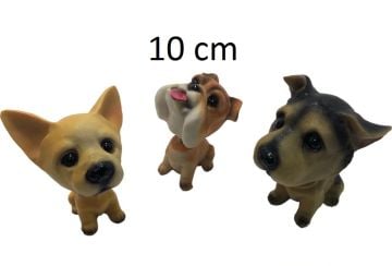 Dekoratif Polyester Kafa Sallayan Köpek Biblosu (3 Adet)