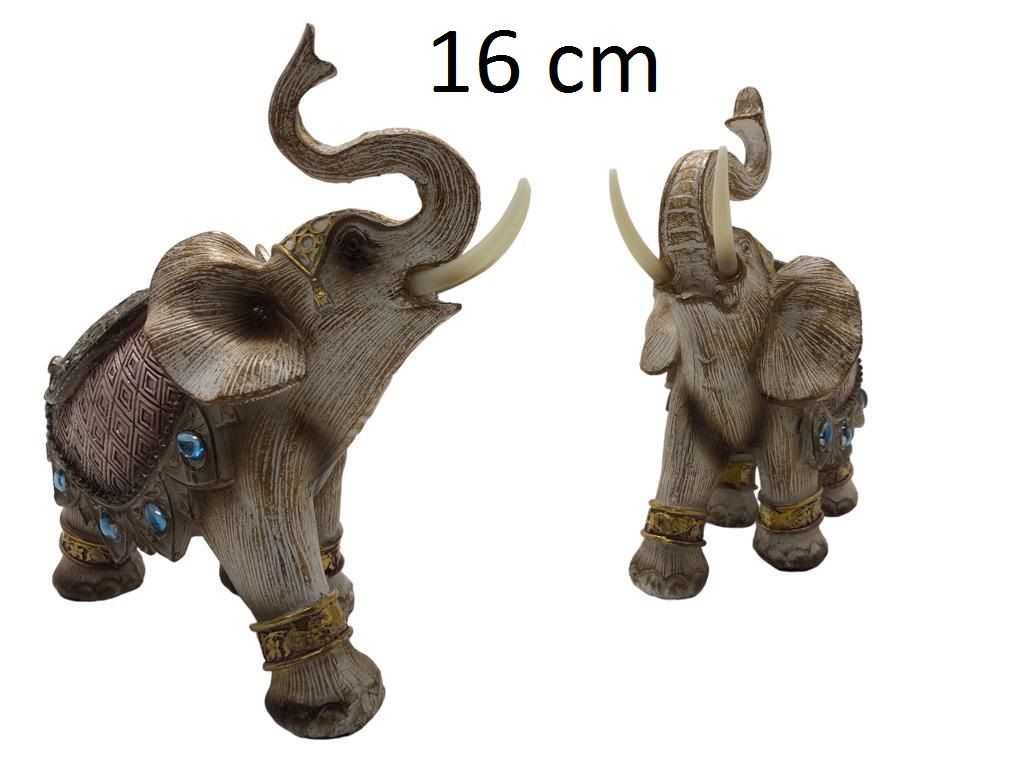 Dekoratif Polyester Taşlı Fil Biblosu (16 cm)