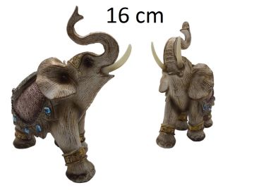 Dekoratif Polyester Taşlı Fil Biblosu (16 cm)