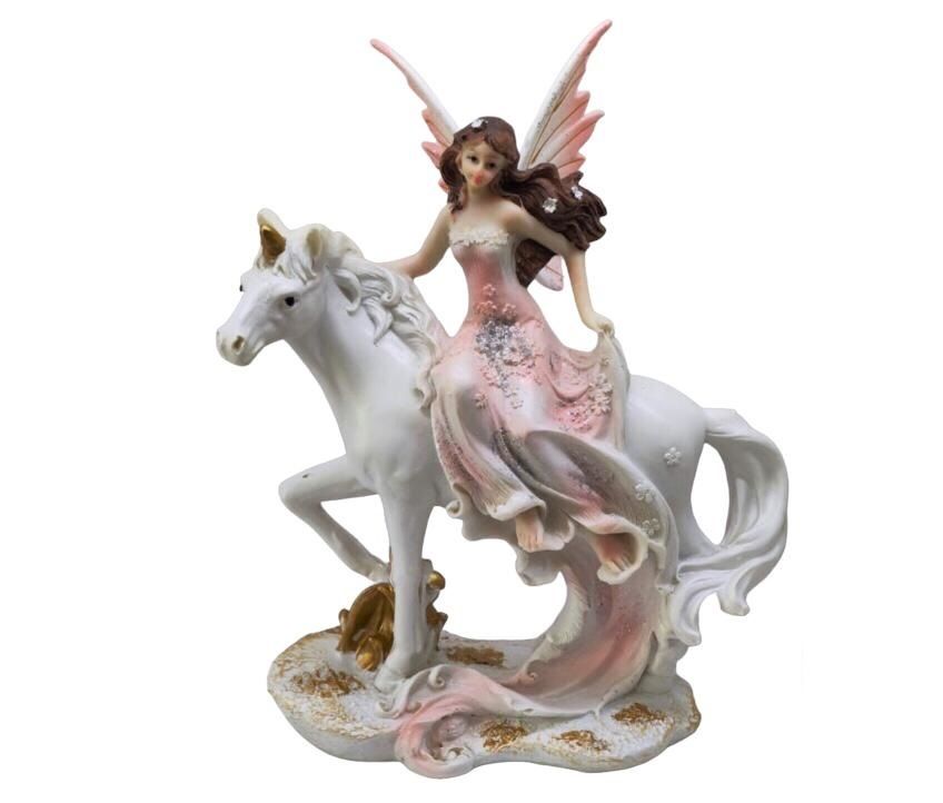 At Üstünde Peri Kızı Tasarımlı Dekoratif Biblo (20 cm)
