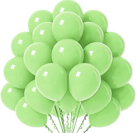 Düz Makaron Yeşil Balon 5 inç (100 Adet)