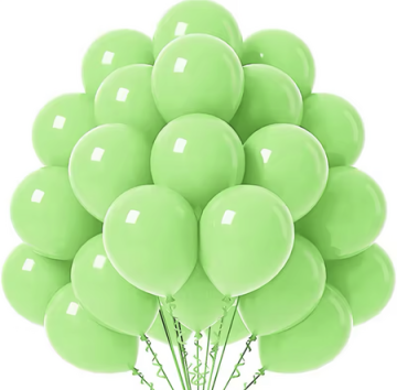 Düz Makaron Yeşil Balon 5 inç (100 Adet)