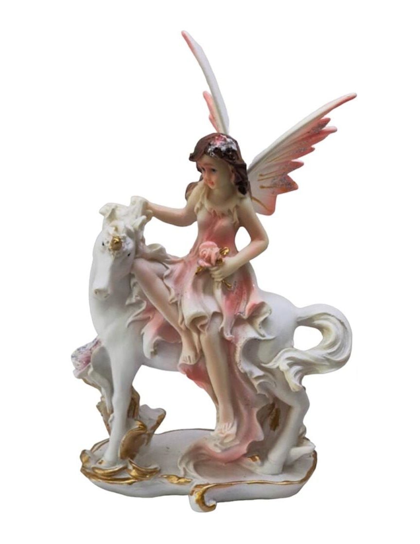 At Üstünde Dekoratif Peri Kızı Tasarım Biblo (15 cm)