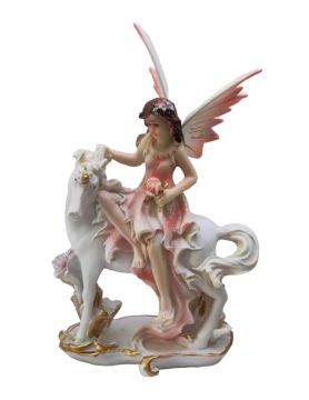 At Üstünde Dekoratif Peri Kızı Tasarım Biblo (15 cm)
