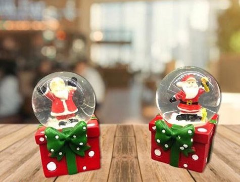 Mini Noel Baba Tasarımlı Cam Kar Küresi