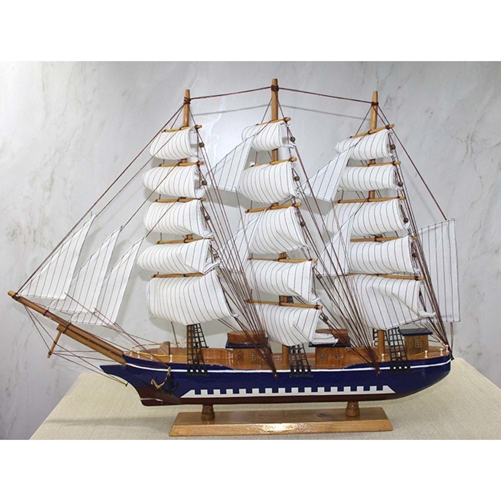 Ahşap Yelkenli Gemi Maketi (75 cm x 60 cm)