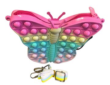 Pop It Push Bubble Renkli Kelebek Tasarımlı Çanta