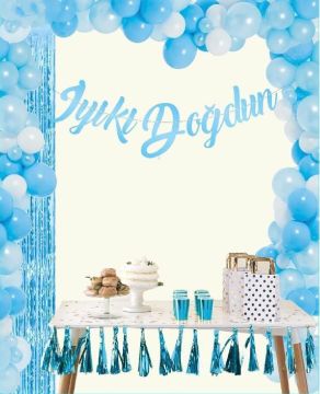 İyi Ki Doğdun Mavi Banner Uzar Yazı