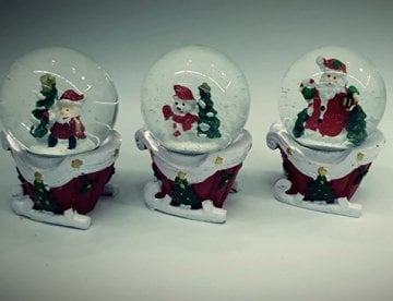 Mini Kızak Tasarım Noel Baba Kardan Adam Kar Küresi