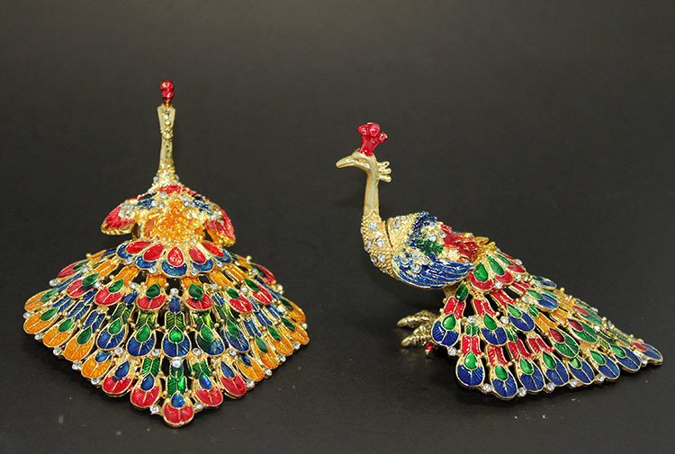 Dekoratif Swarovski Taşlı Tavus Kuşu