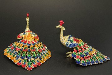 Dekoratif Swarovski Taşlı Tavus Kuşu