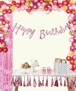 Happy Birthday Pembe Banner Uzar Yazı
