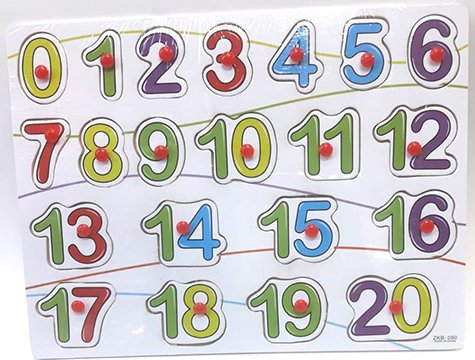 Ahşap Tutmalı Puzzle Rakamlar (0-20)