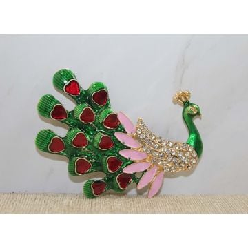 Swarovski Tavuskuşu Tasarım Magnet Buz Dolabı Süsü