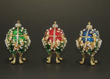 Dekoratif Swarovski Taşlı Yumurta (8 cm x 5 cm)