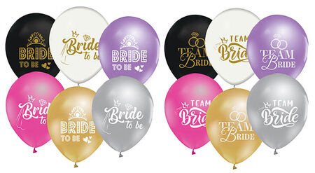 Karışık Renk Bride To Be Tasarımlı Metalik Balon (100 Adet)