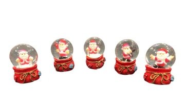 Mini Noel Baba Hediye Çuvalı Cam Kar Küresi