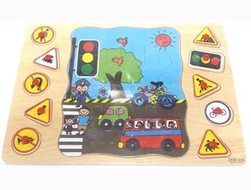 Ahşap Tutmalı Trafik İşaretleri Puzzle