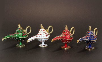 Dekoratif Swarovski Taşlı Alaaddin Sihirli Lambası