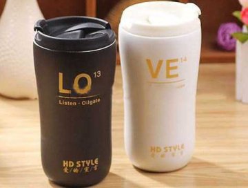 Love Kapaklı Seramik Kupa Bardak (2 Adet)
