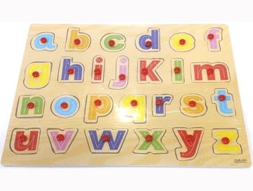Ahşap Tutmalı Harf Puzzle ( 26 Parça)
