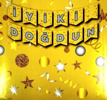 Gold İyi Ki Doğdun Banner Uzar Yazı