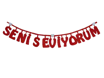 Seni Seviyorum Yazılı Uzun Keçe Süs (70 cm)