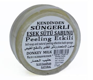Doğal Süngerli Eşek Sütü Sabun Donkey Milk Soap