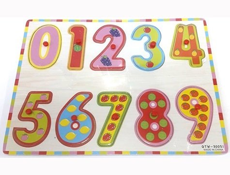 Ahşap Tutmalı Bul Tak Rakamlar Puzzle