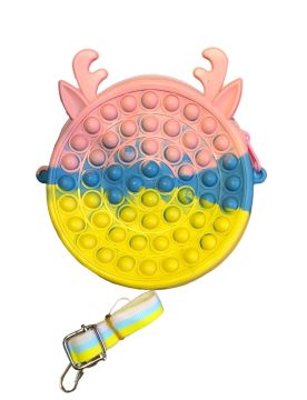 Pop It Push Bubble Renkli Boynuzlu Geyik Tasarımlı Çanta