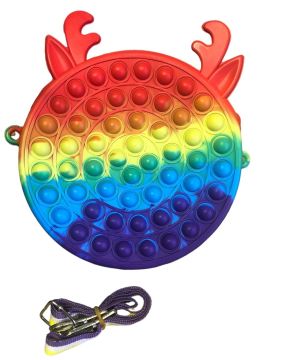 Pop It Push Bubble Renkli Boynuzlu Geyik Tasarımlı Çanta