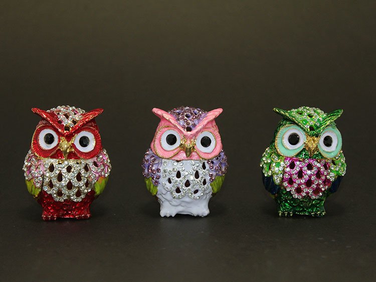 Dekoratif Swarovski Taşlı Baykuş Biblo