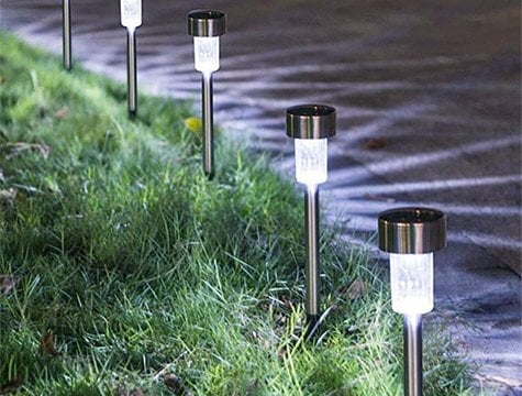 Güneş Enerjili Solar Bahçe Lambası Metal (10 Adet)