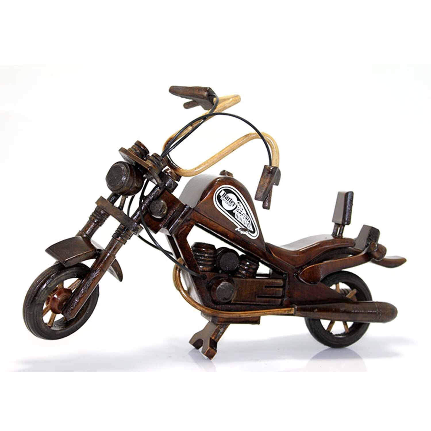 Ahşap Dekoratif Motosiklet Biblosu (50 cm)