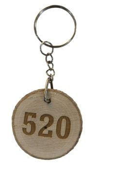 Ahşap 520 Şifalı Sayı Tasarımlı Anahtarlık