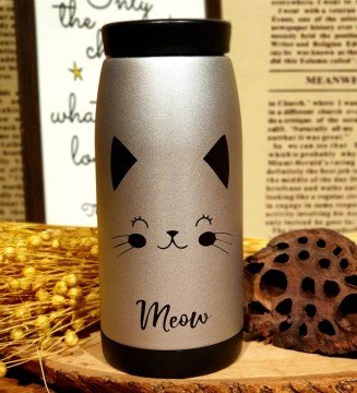 Meow Kedi Temalı Çelik Termos