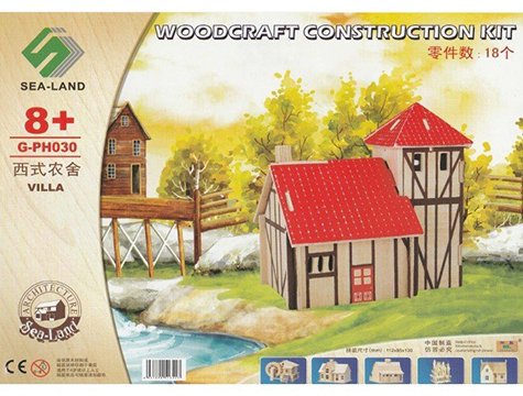 Ahşap 3D Puzzle Villa Maketi