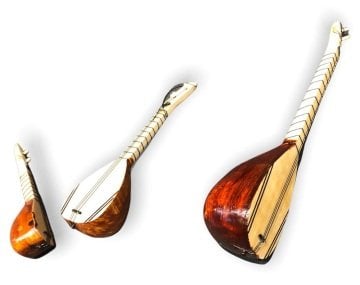 Saz Ahşap Bağlama Dekoratif Biblo