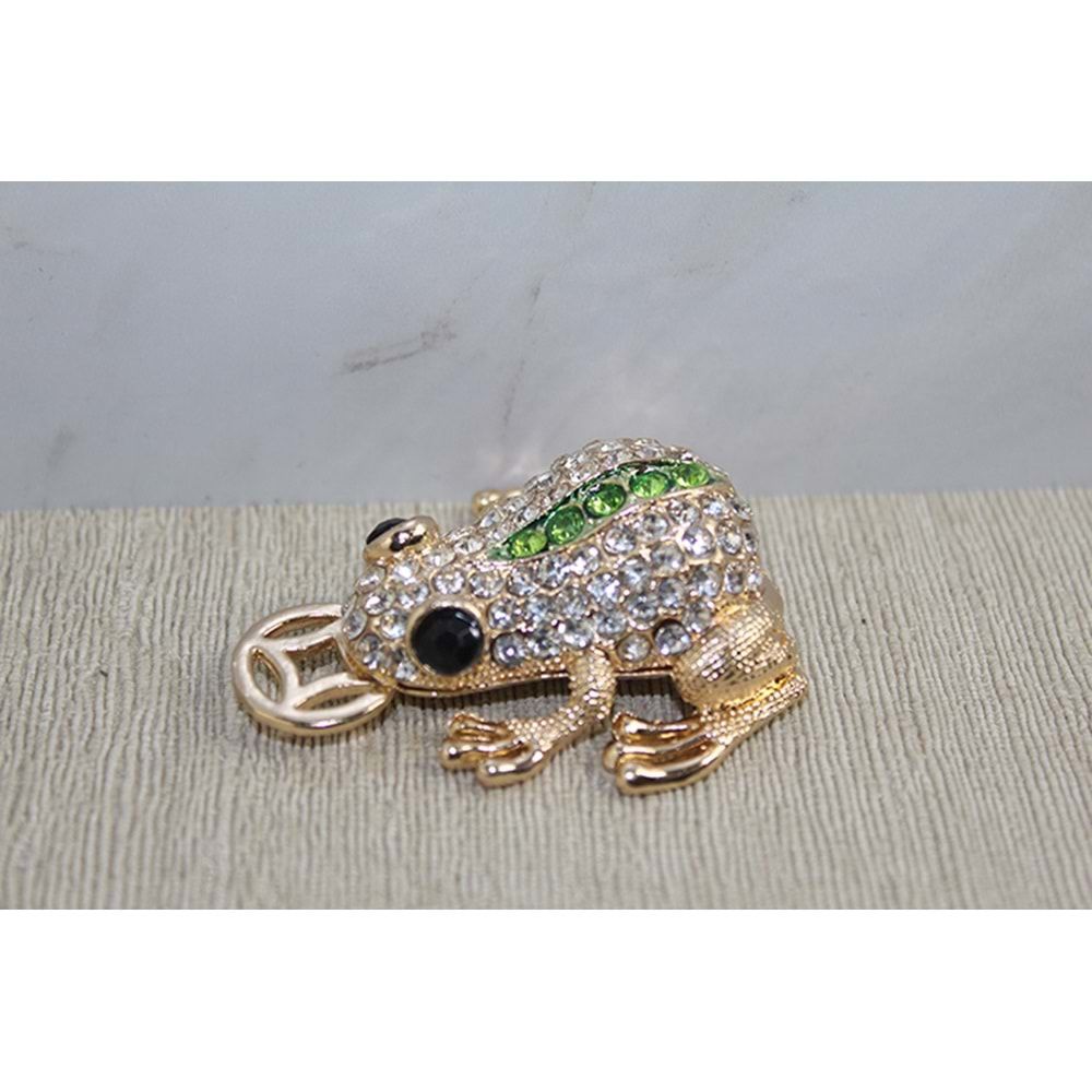 Swarovski Yeşil Taşlı Tekli Kurbağa Figürü