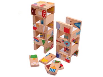 Ahşap Eğitici Domino Oyunu (28 Parça)