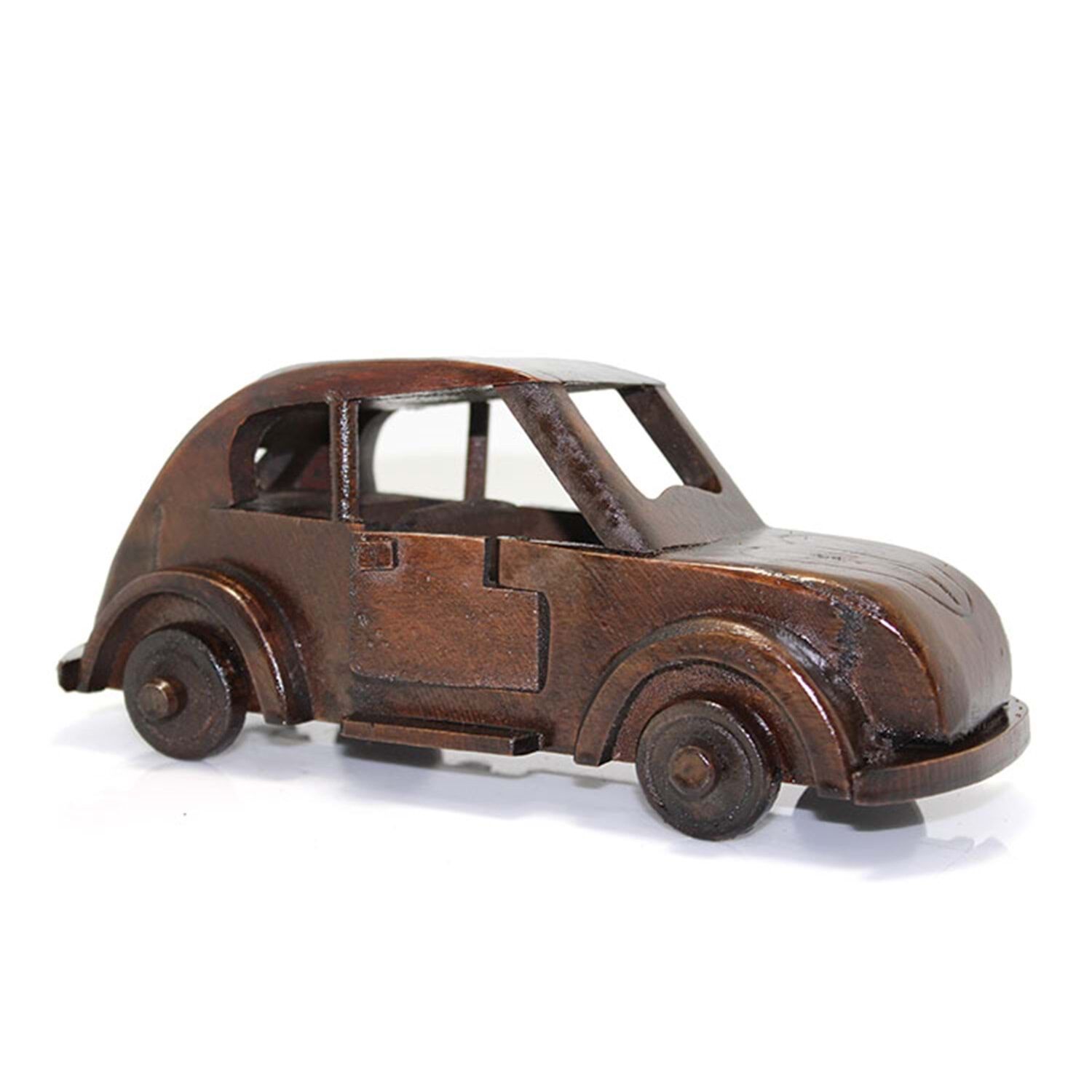 Dekoratif Nostaljik Ahşap Vosvos Araba (26 cm)