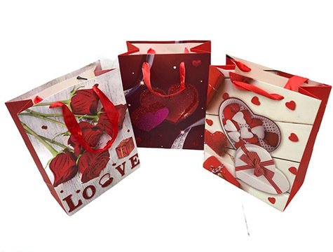 Sevgiliye Love Baskılı Karton Hediye Çantası (Küçük)