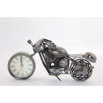 Nostaljik Metal Motosiklet Tasarımlı Masa Saati Biblo (20 cm)