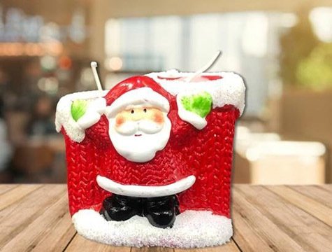 Dekoratif Seramik Yılbaşı Noel Baba 2'li Mum (4 Adet)