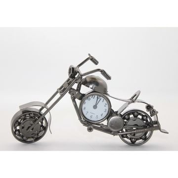 Motosiklet Tasarımlı Nostaljik Metal Masa Saati Biblo (20 cm)