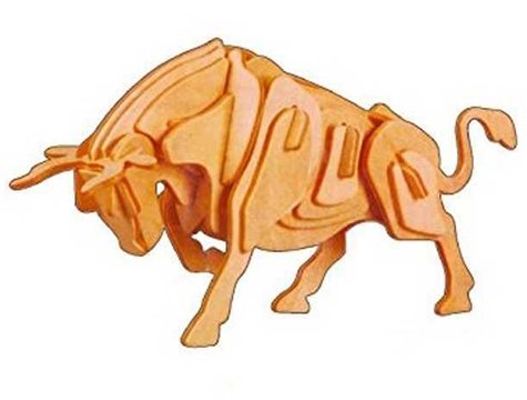 Ahşap 3D Boğa Maketi  Puzzle
