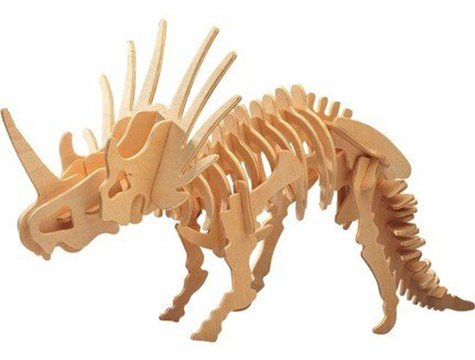 Ahşap 3D Dinazor Styracosaurus Maketi  Puzzle