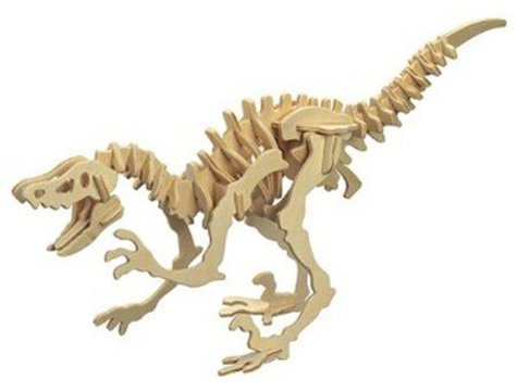 Ahşap 3D Dinazor Velociraptor Maketi  Puzzle