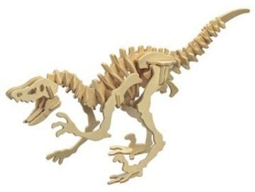 Ahşap 3D Dinazor Velociraptor Maketi  Puzzle